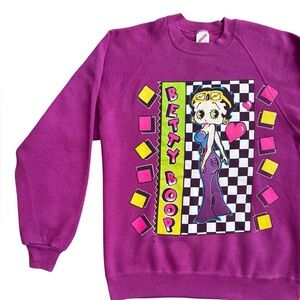 90s Vintage Betty Boop Crew Neck 1994 Purple Sweatshirt